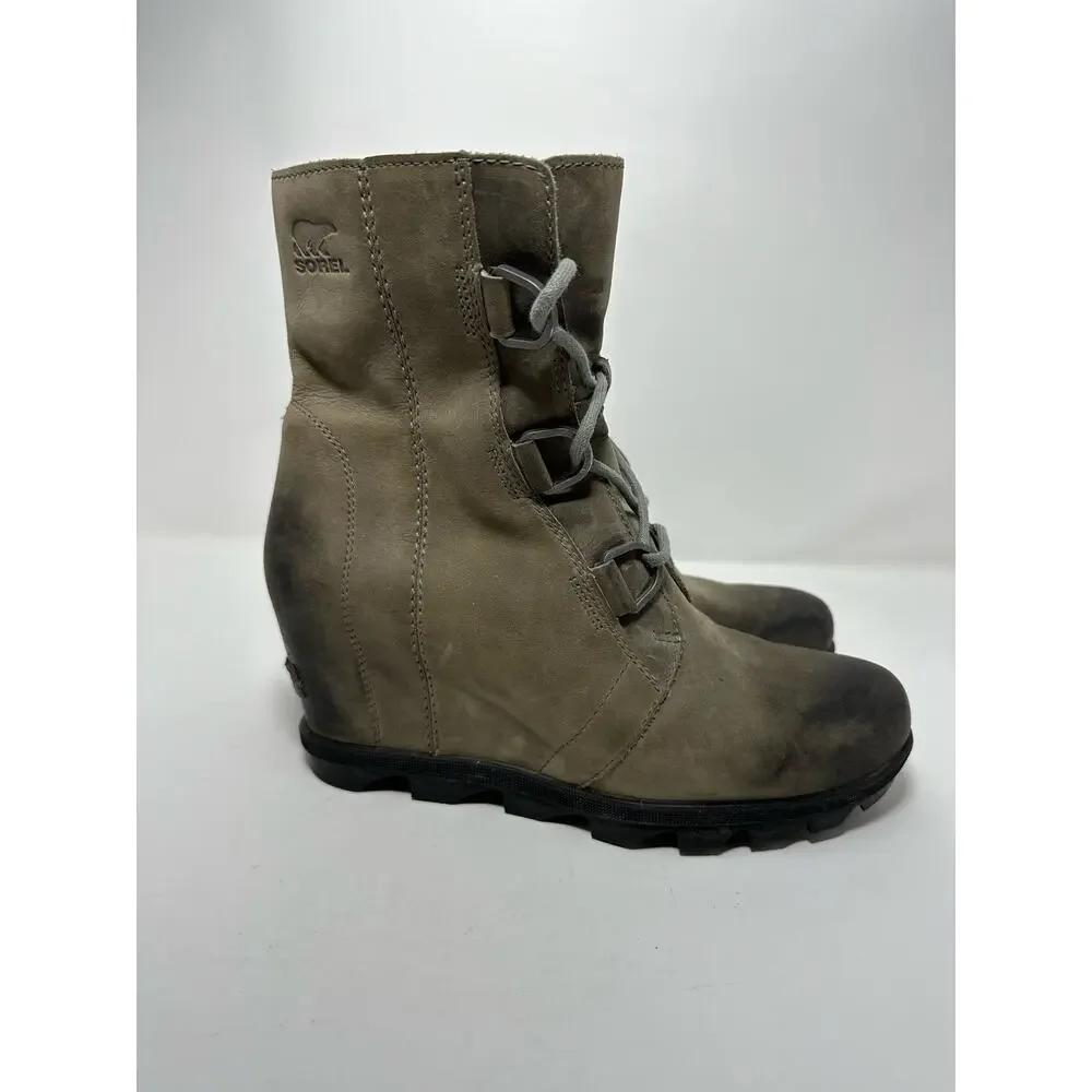 SOREL Women's Joan of Arctic Wedge II Quarry Combat Boots US 9.5